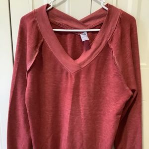 New Te Verde washed fleece sweatshirt, size M, burnt red